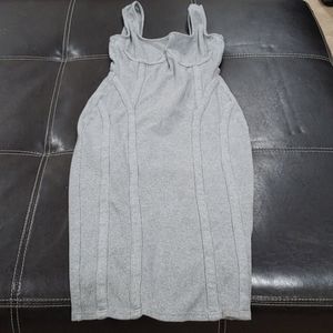 Grey midi dress by Fashion Nova